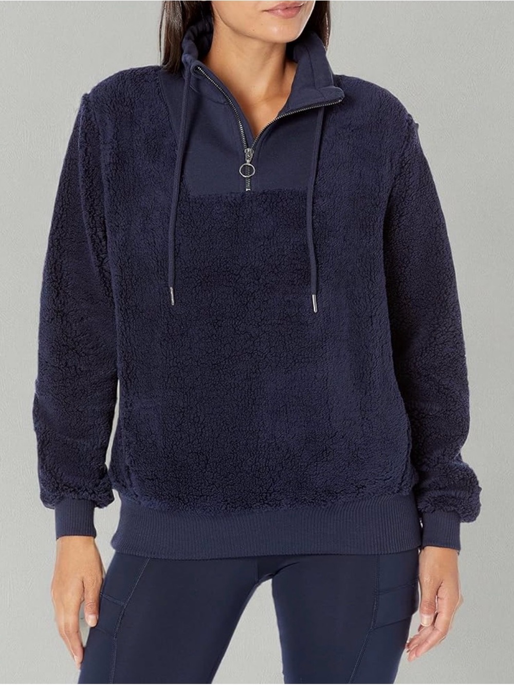 Sweaty Betty Navy Blue Sherpa Half-Zip Pullover